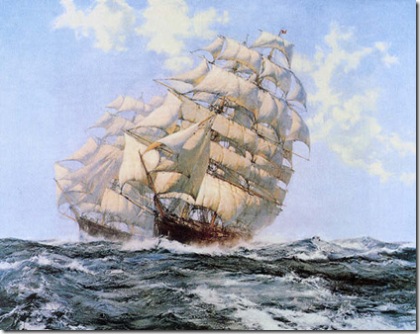 Ariel and Taeping by Montague Dawson